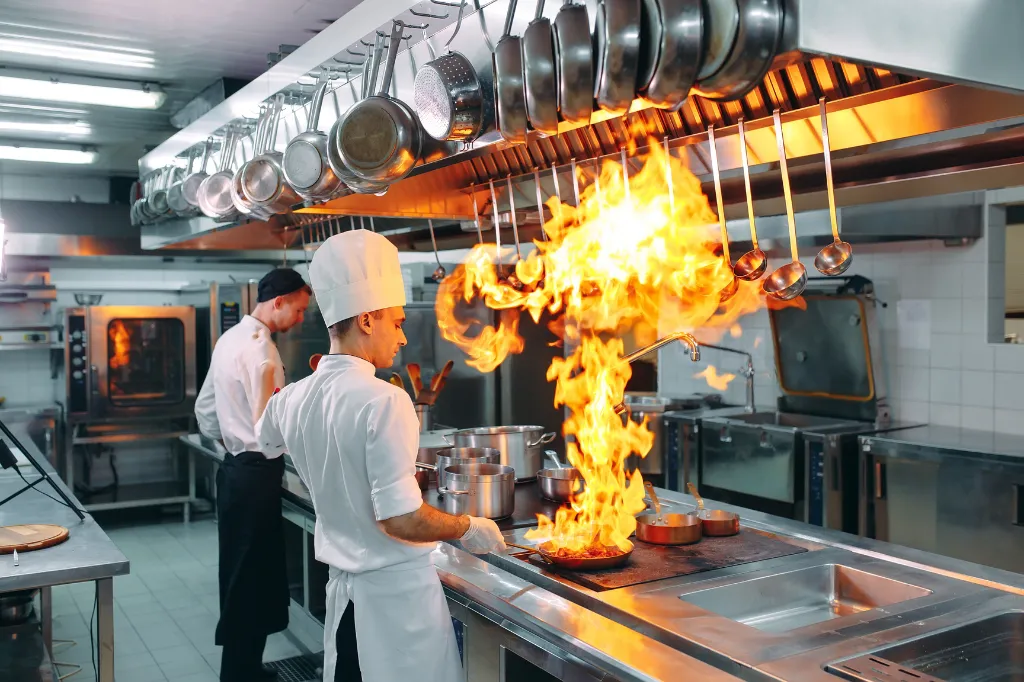 Commercial kitchen for a restaurant