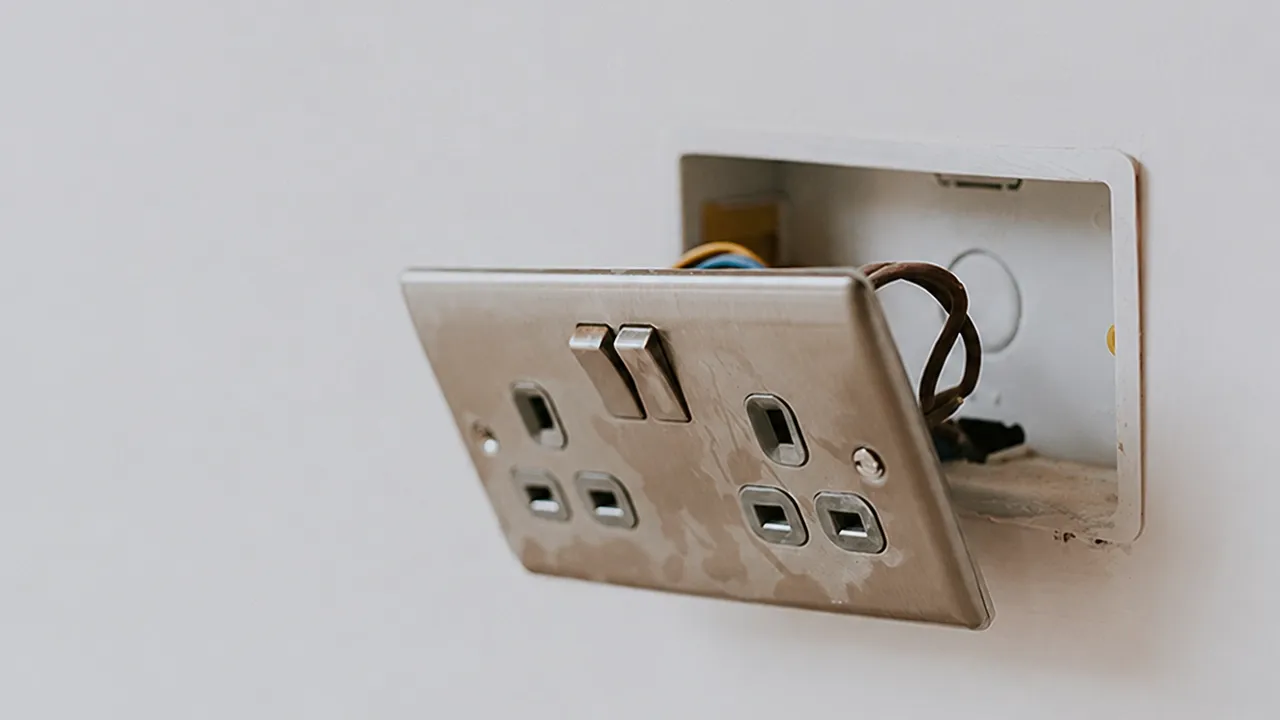 Unattached socket from wall