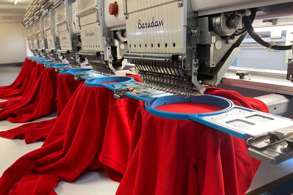 Embroidery machines with custom clothing