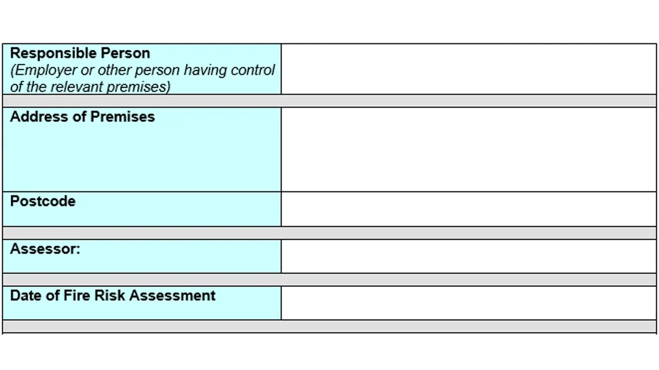 Fire Risk Assessment Template Download