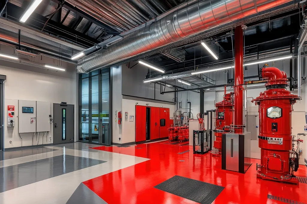 UK Fire Suppression System in an industrial setting