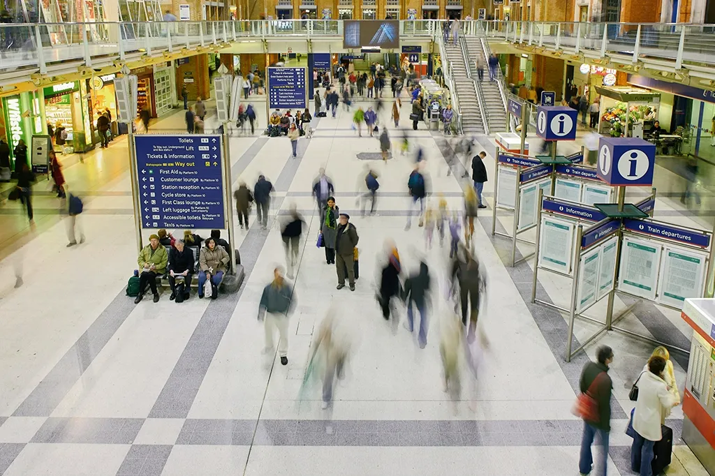 Busy Train Station