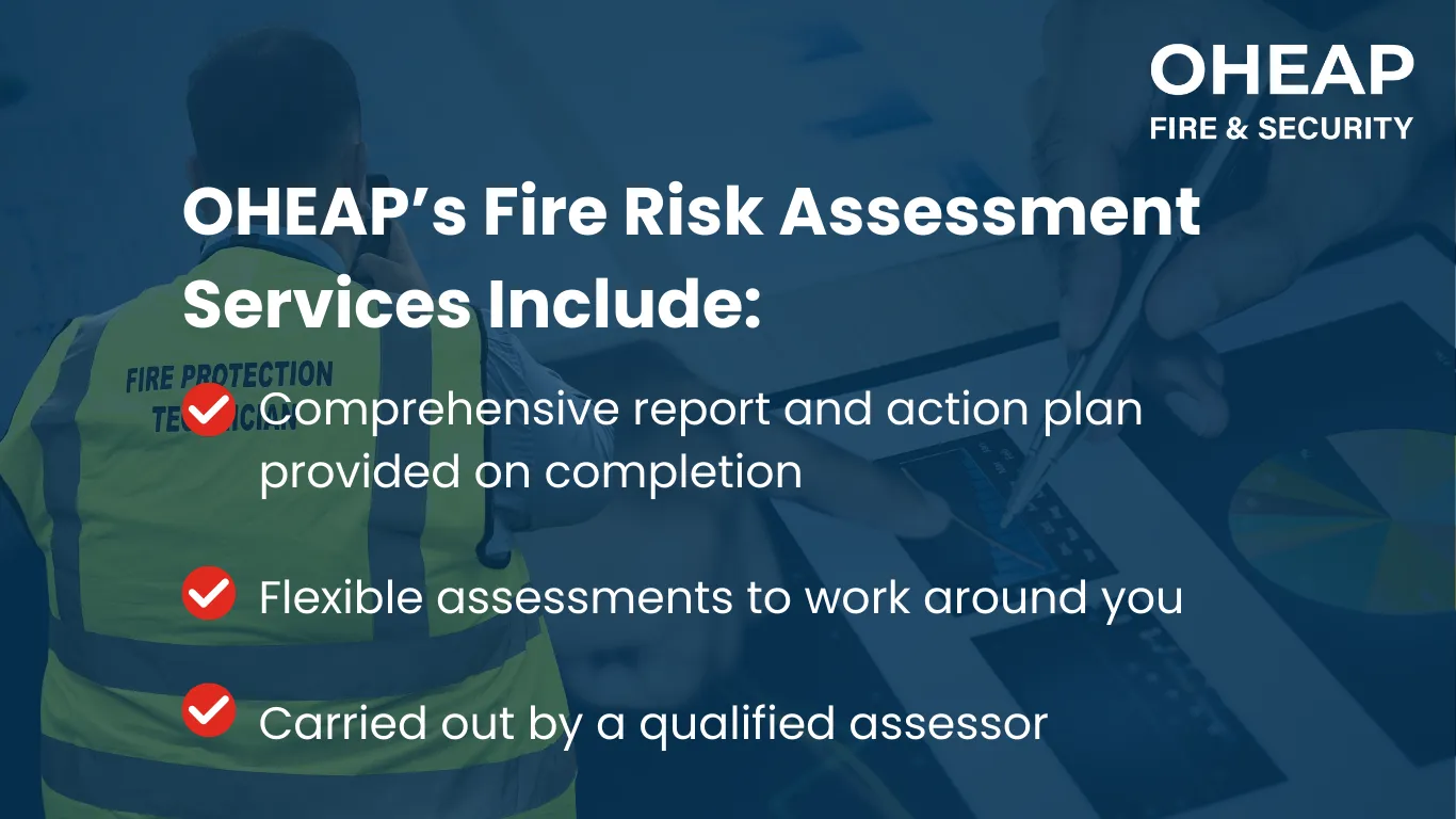 Infographic for fire risk assessments that follow UK fire safety regulations