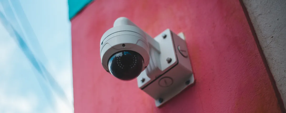 Turret CCTV camera installed to the wall