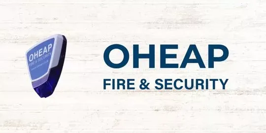 OHEAP Fire and Security logo next to an intruder alarm