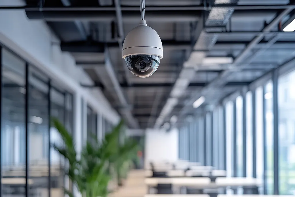 CCTV camera installed in an office for workplace security