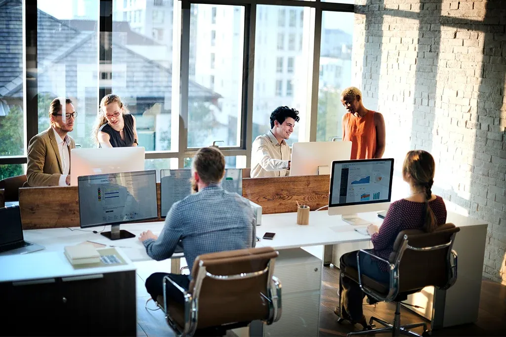 People working in an office setting