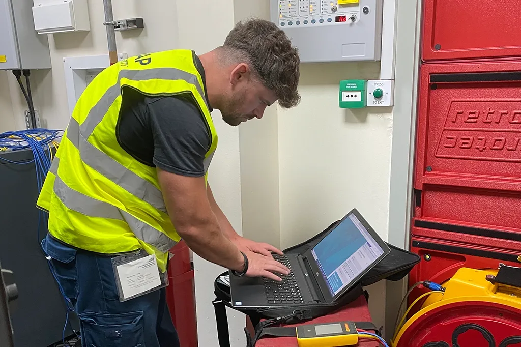 Room Integrity testing for a fire suppression system