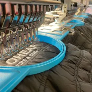 Stitching and embroidery on an embroidery machine